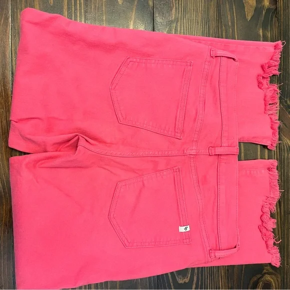 Pink distressed kick flare jeans - Picture 3 of 4